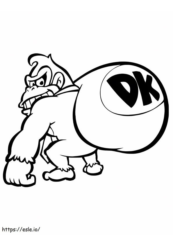 Yksinkertainen Donkey Kong värityskuva