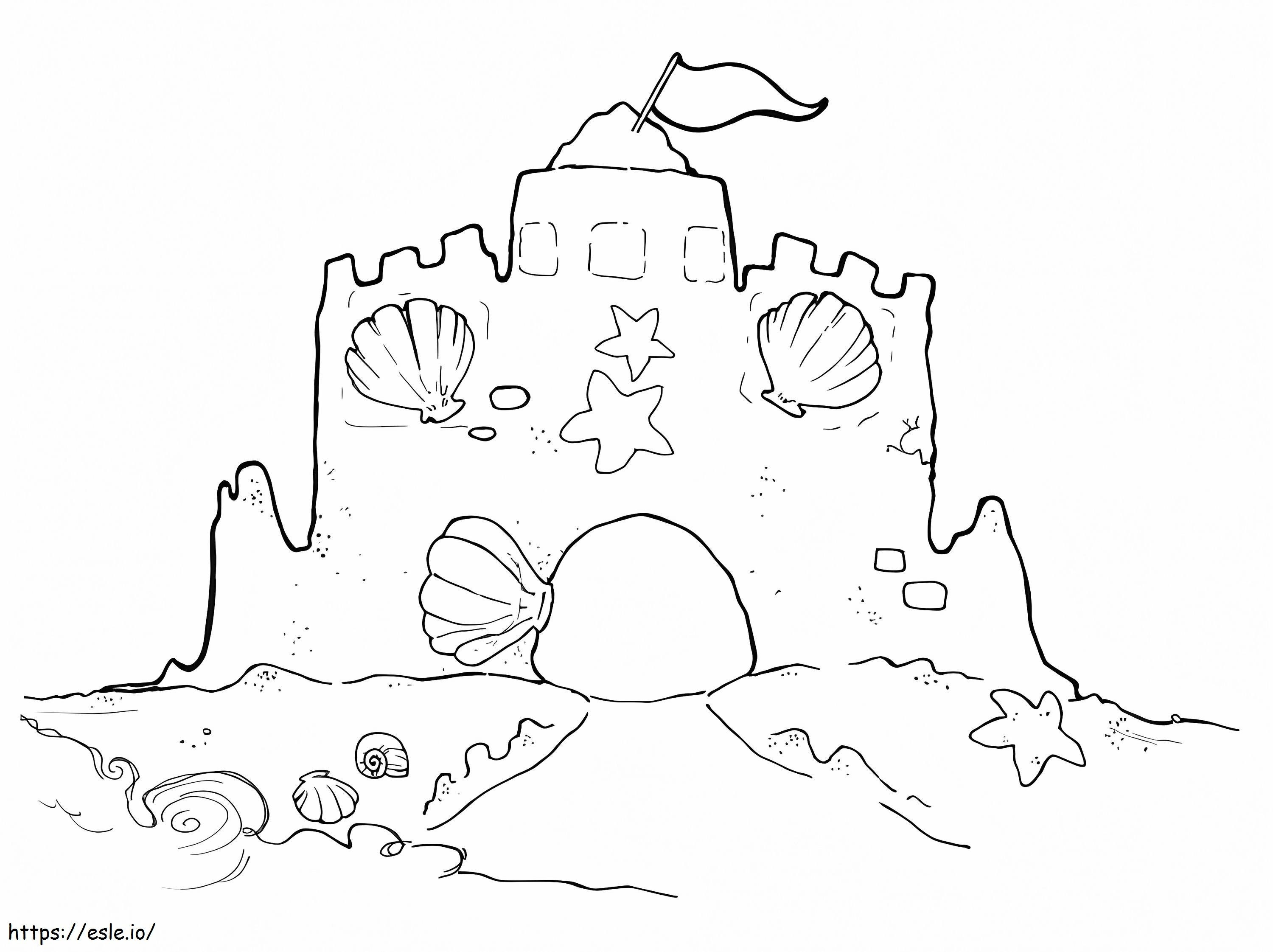 Zamek z piasku do wydrukowania kolorowanka