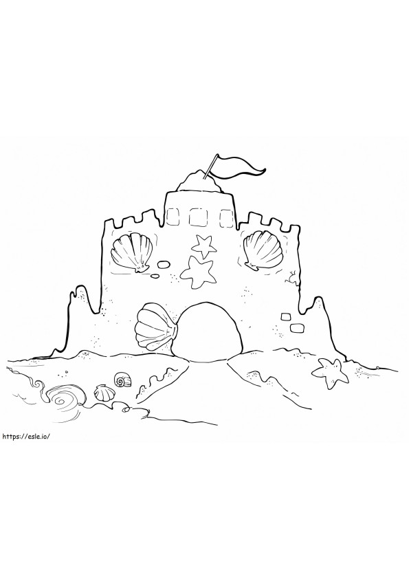 Zamek z piasku do wydrukowania kolorowanka