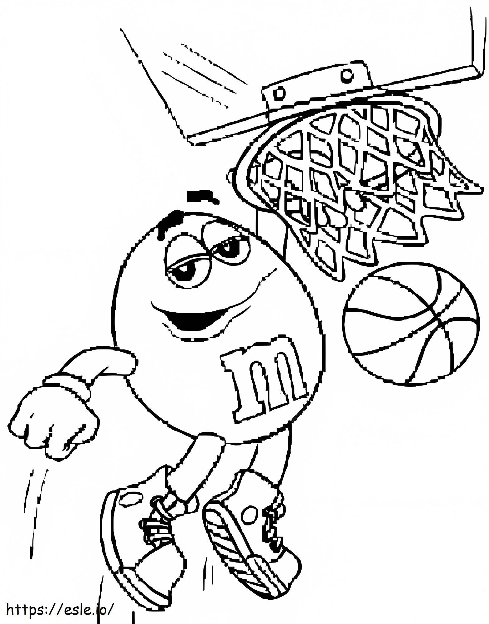 Coloriage Mm, jouer au basket à imprimer dessin