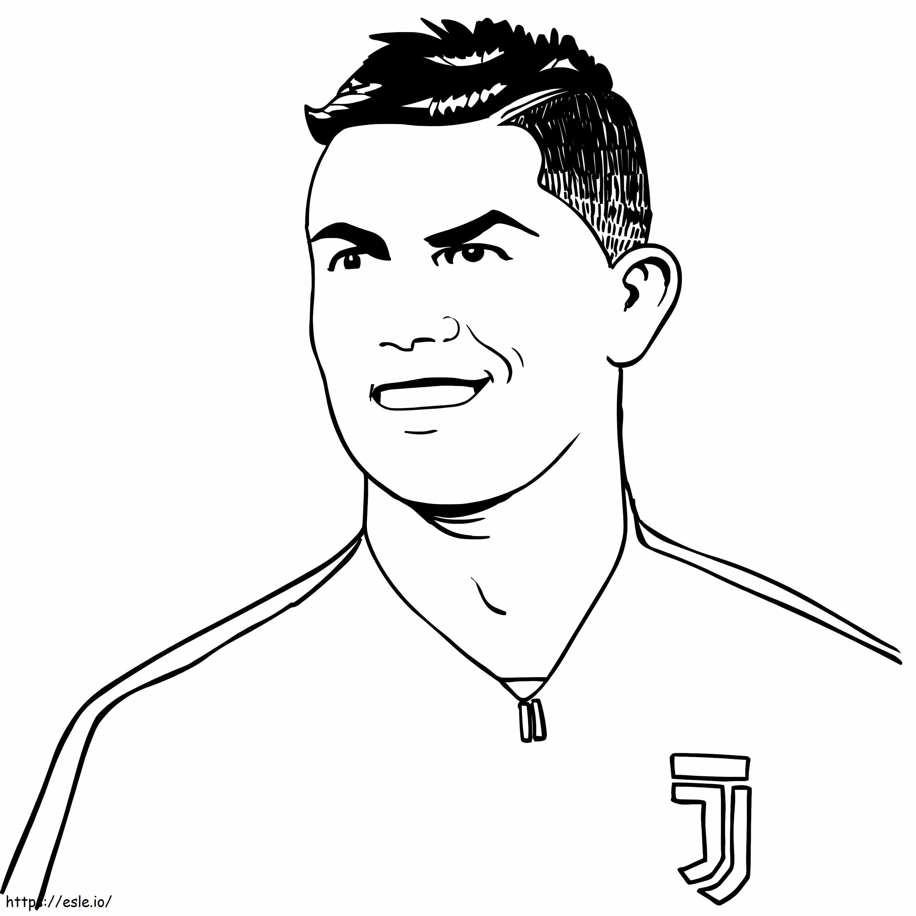 Cristiano Ronaldon hymyilevät kasvot värityskuva