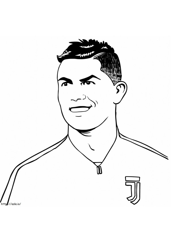 Rosto sorridente de Cristiano Ronaldo para colorir
