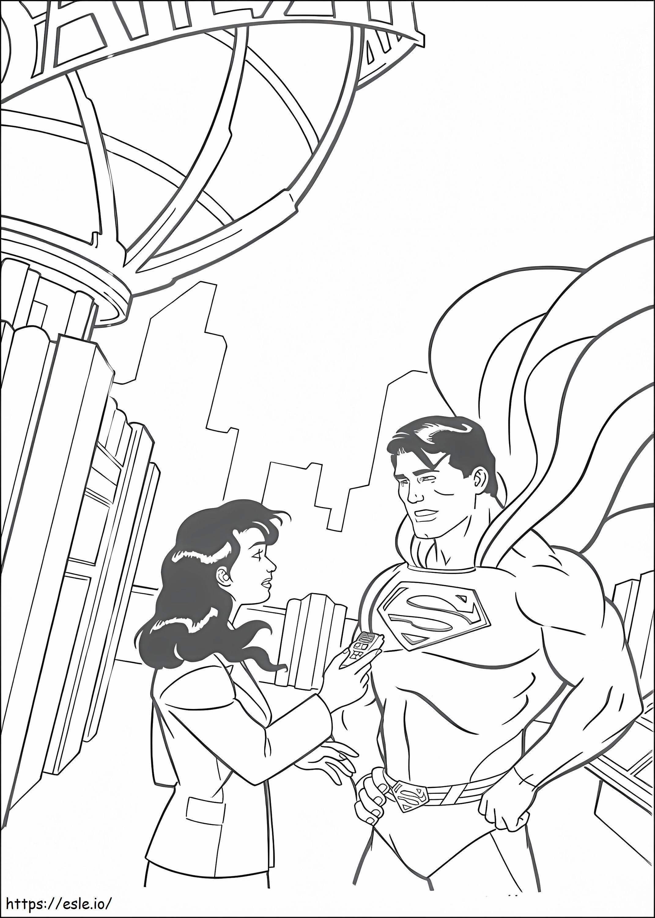 Superman și Lois de colorat
