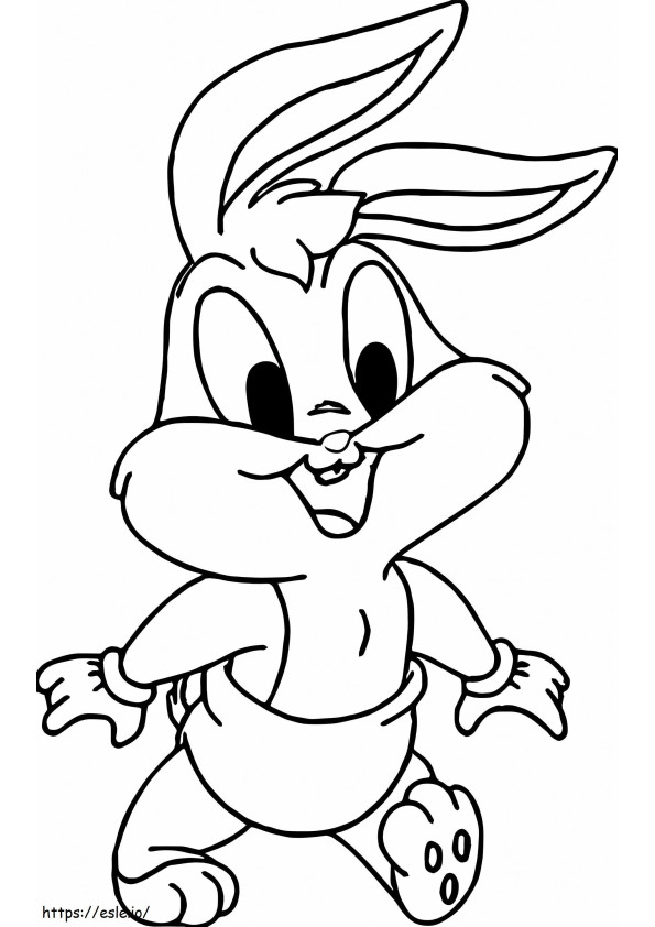 Coloriage Bébé Bugs Bunny marchant à imprimer dessin