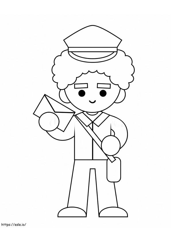 Smiling Child Postman coloring page