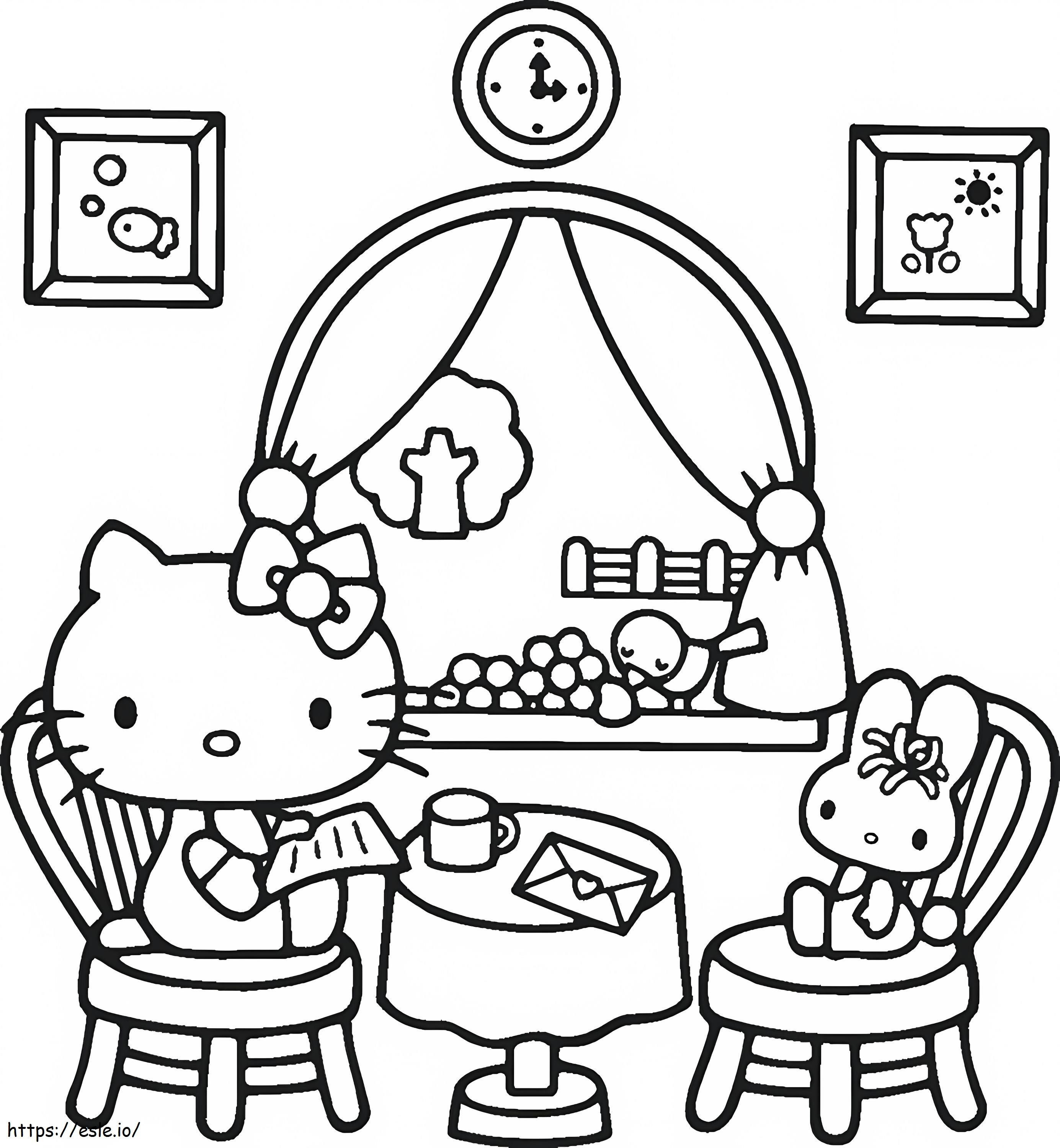 1539942005 Kuinka piirtää ilmainen Hello Kitty -lataus värityskuva