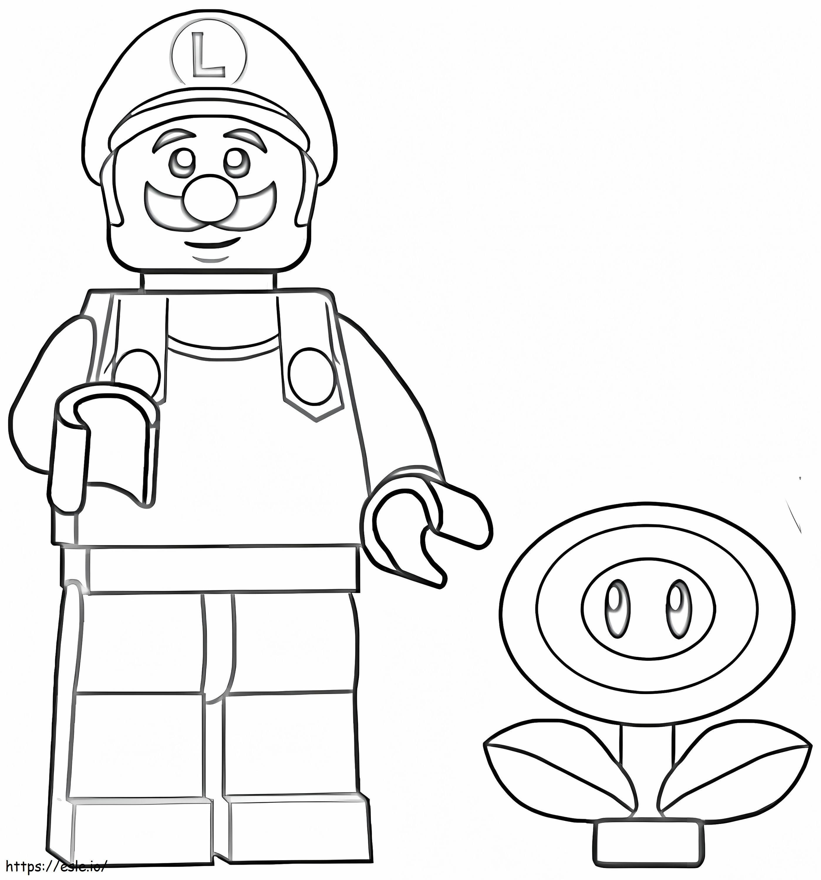 Lego Luigi And Flower coloring page