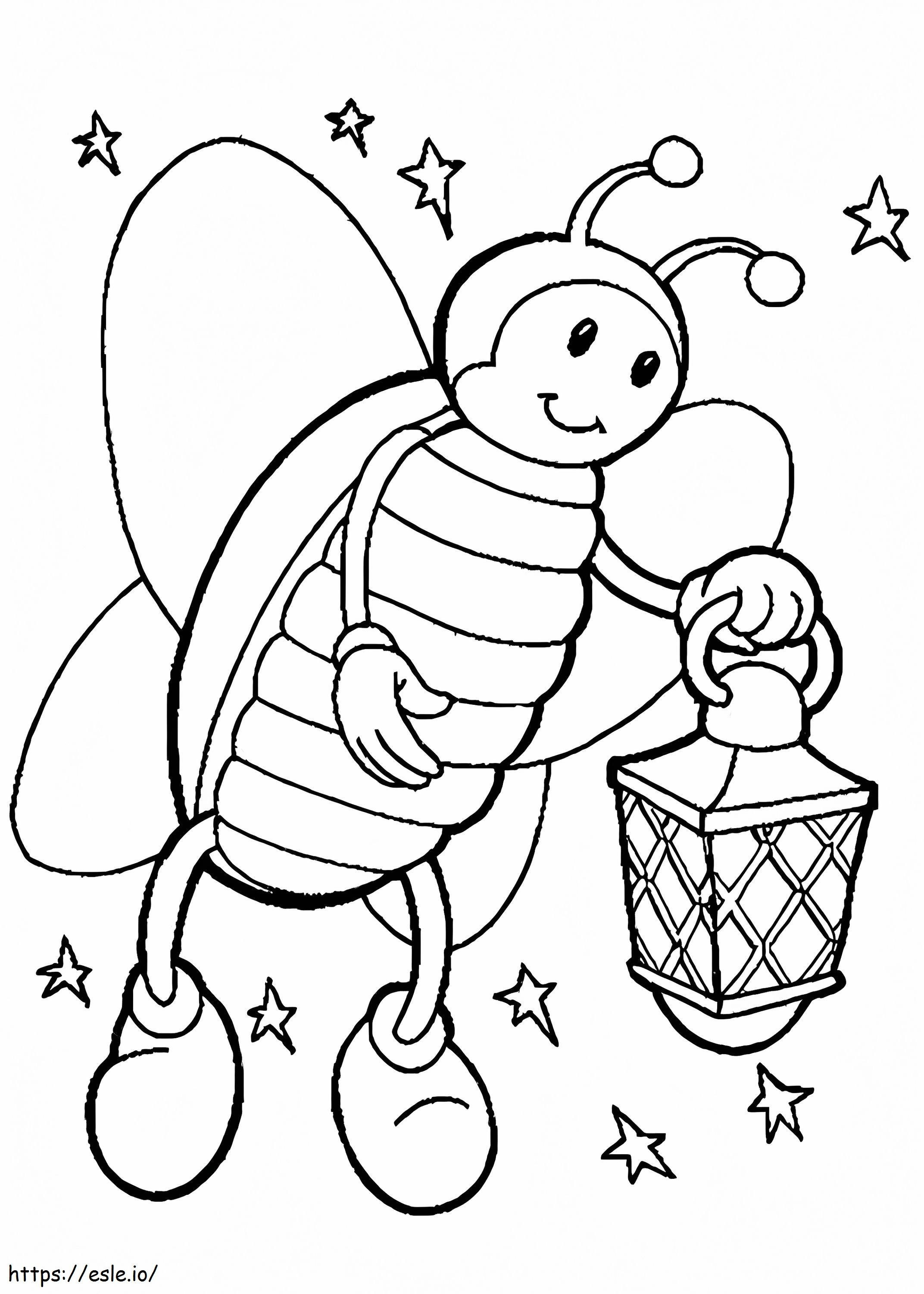 Firefly With A Lamp coloring page
