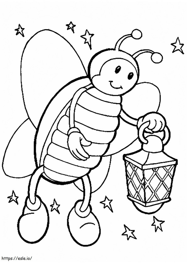 Firefly With A Lamp coloring page