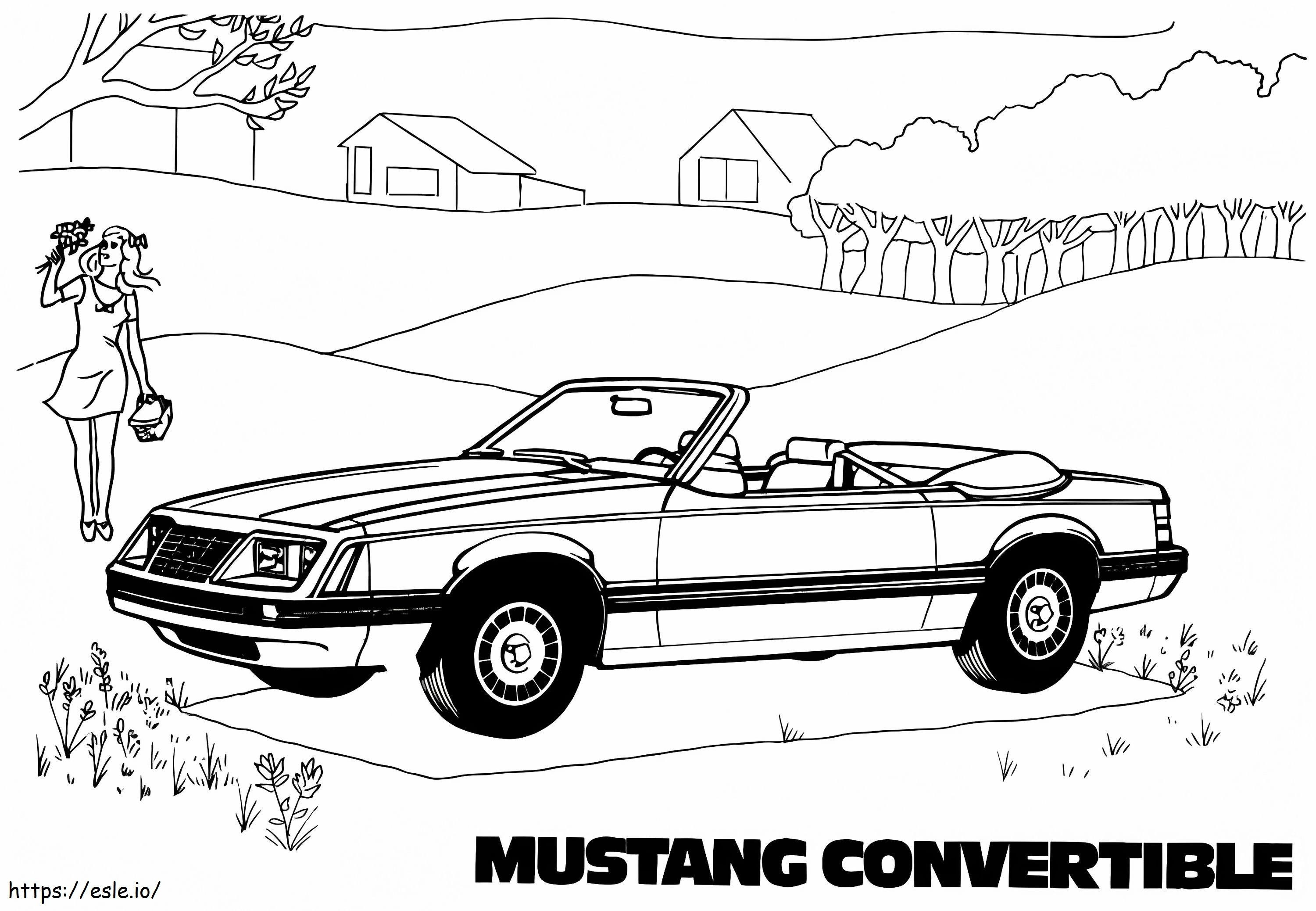 Mustang decappottabile da colorare