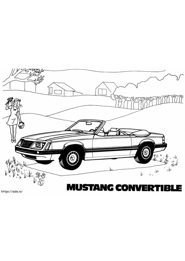 Mustang-cabriolet kleurplaat