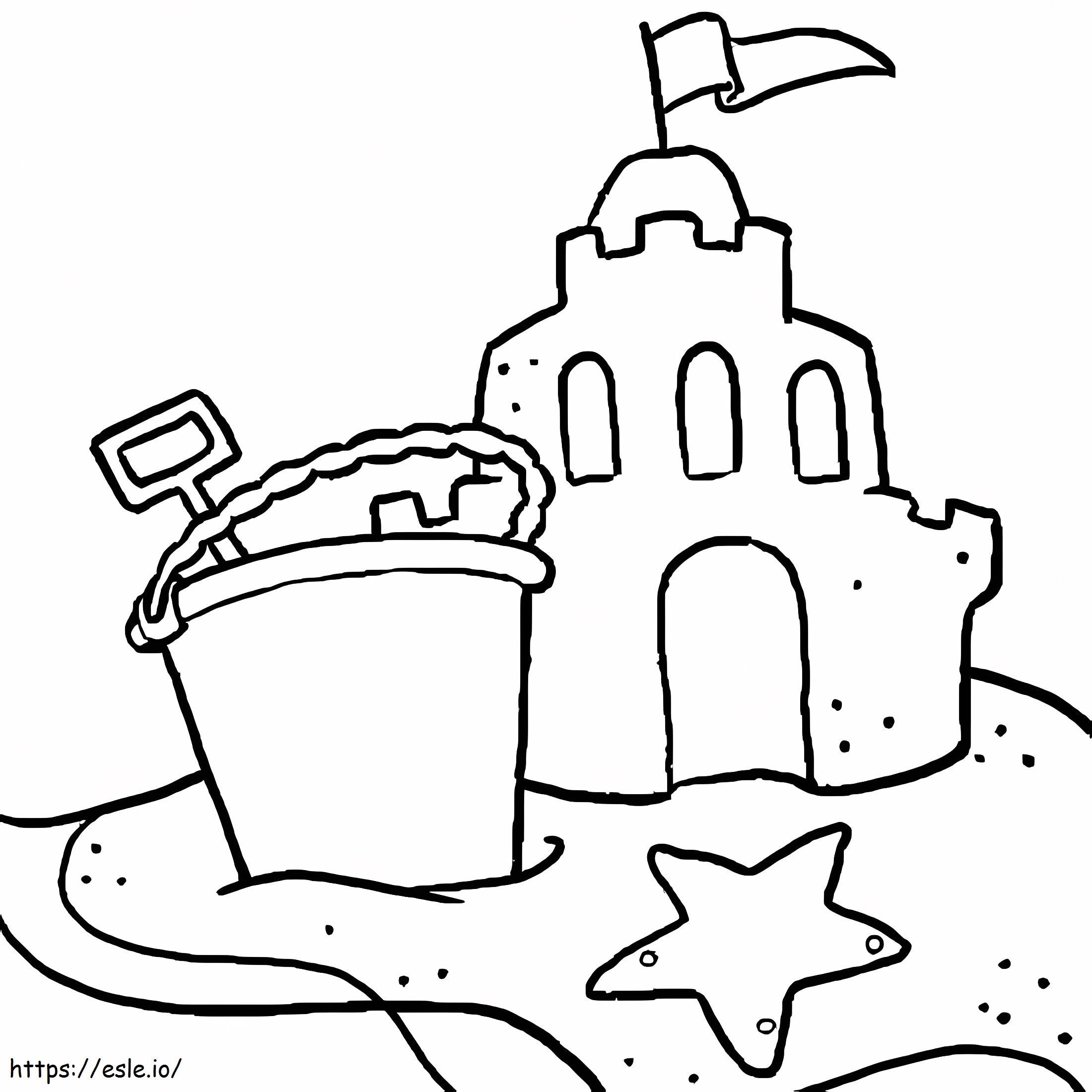 Sand Castle On The Beach coloring page
