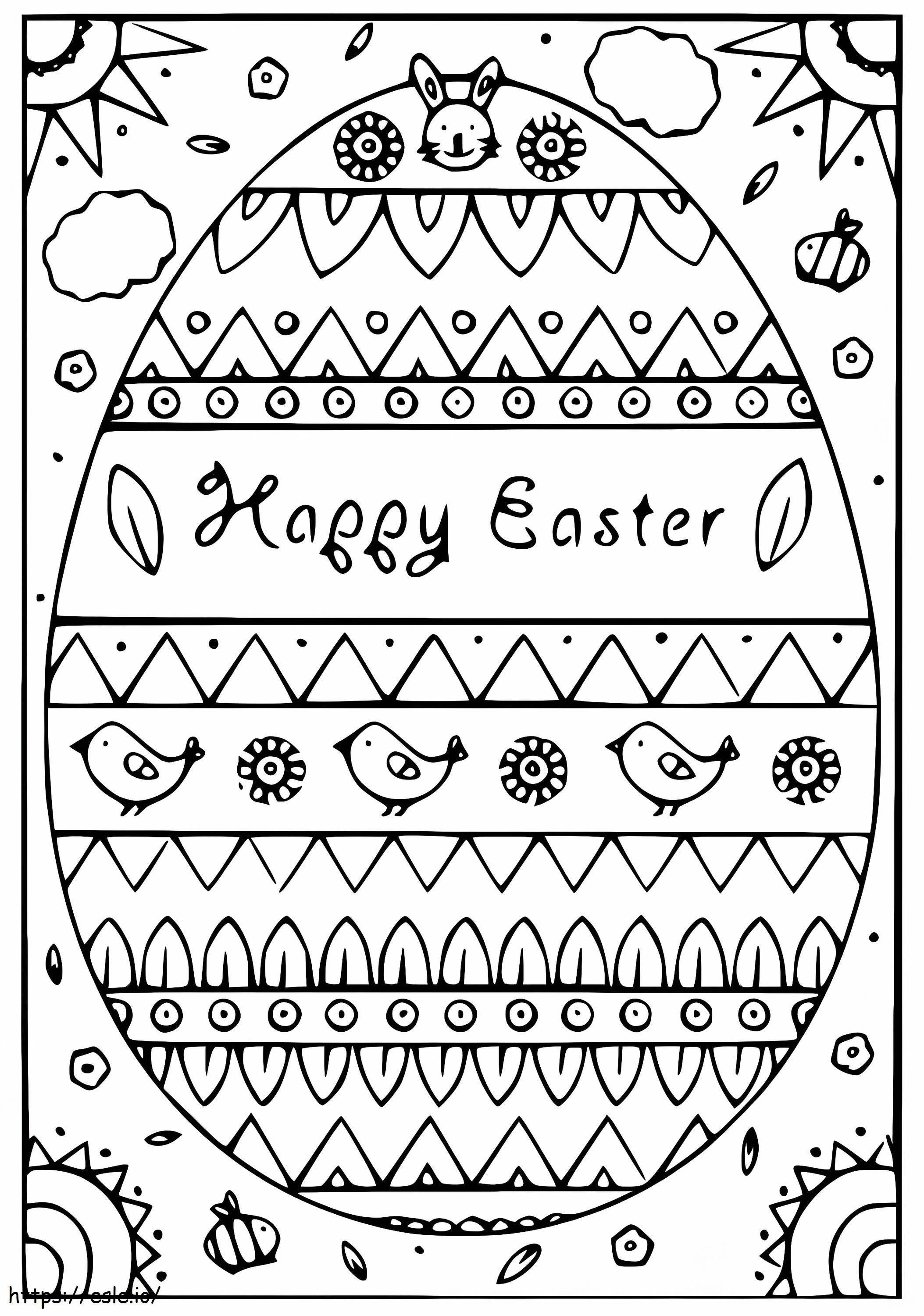 Free Printable Happy Easter Card coloring page