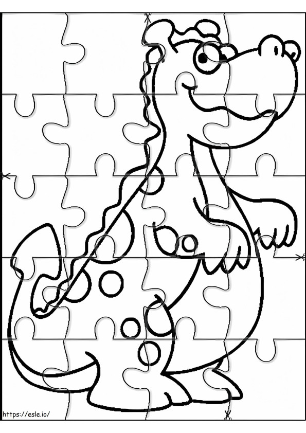 Coloriage Puzzle Dragon à imprimer dessin