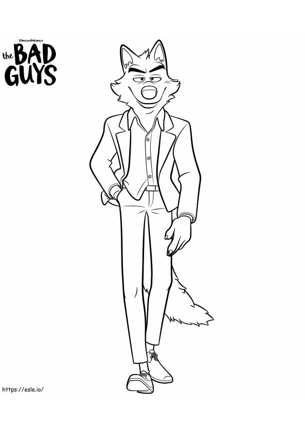 Mr. Wolf From The Bad Guys coloring page