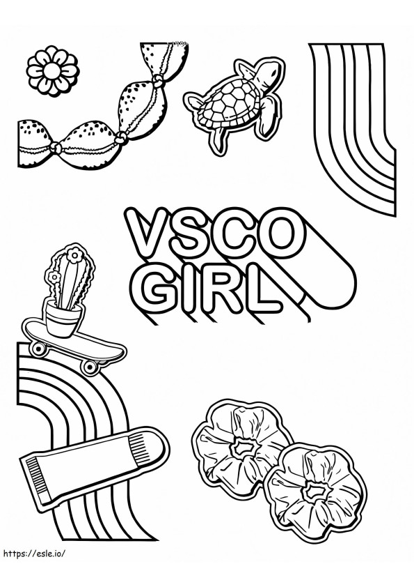 Vsco Girl Aesthetics coloring page