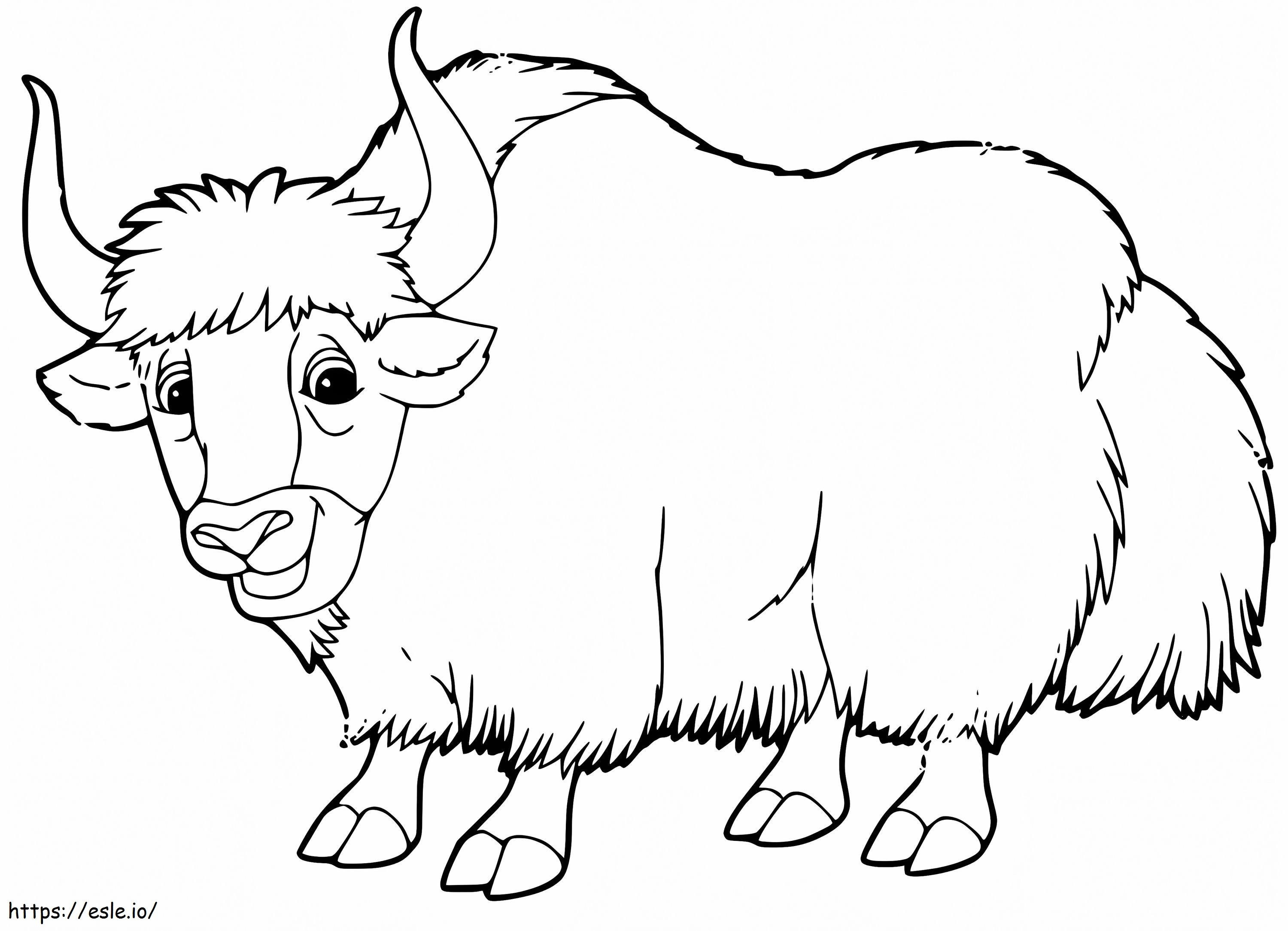 Yak Is Happy coloring page