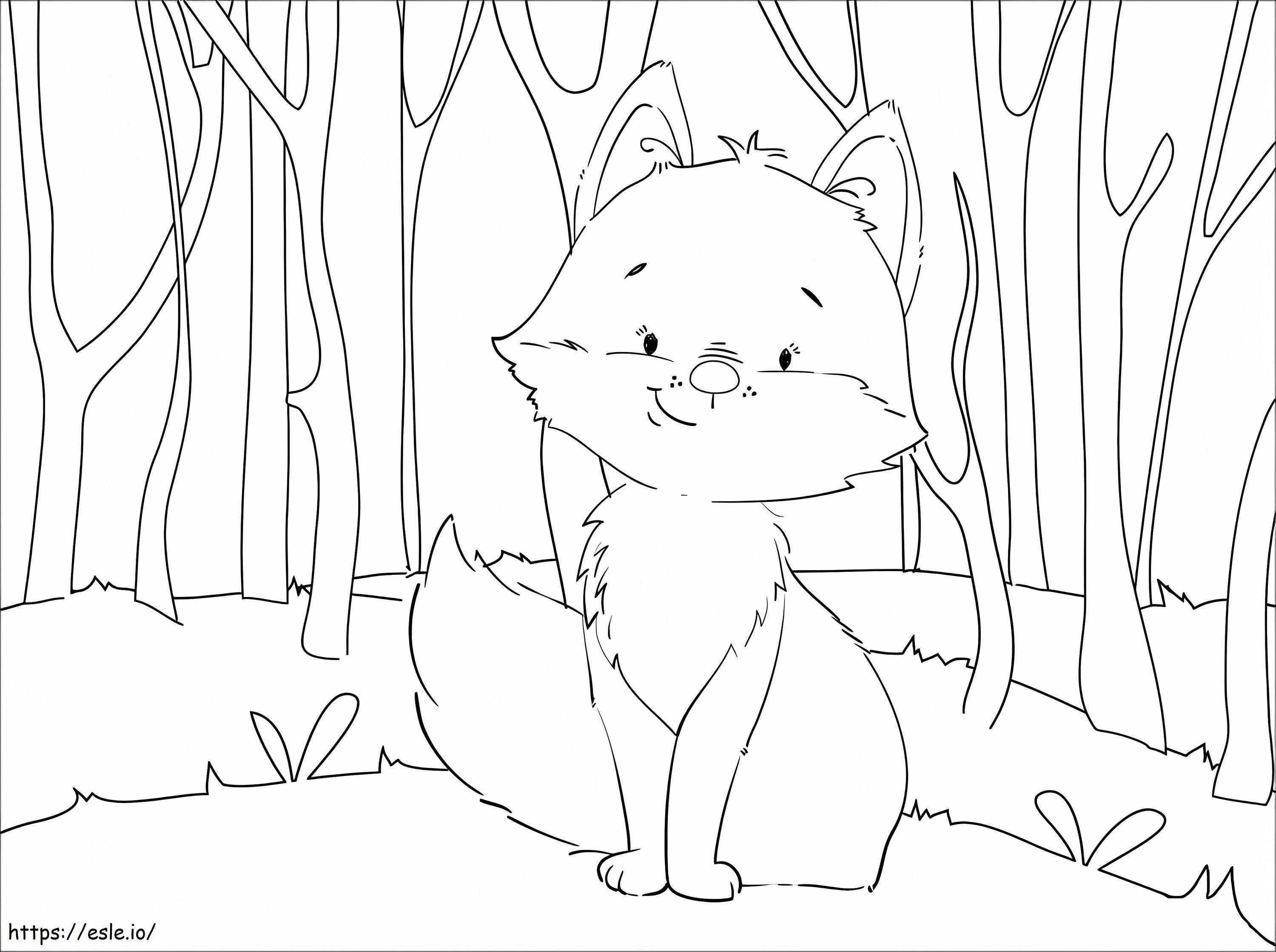 Cute Fox 4 coloring page
