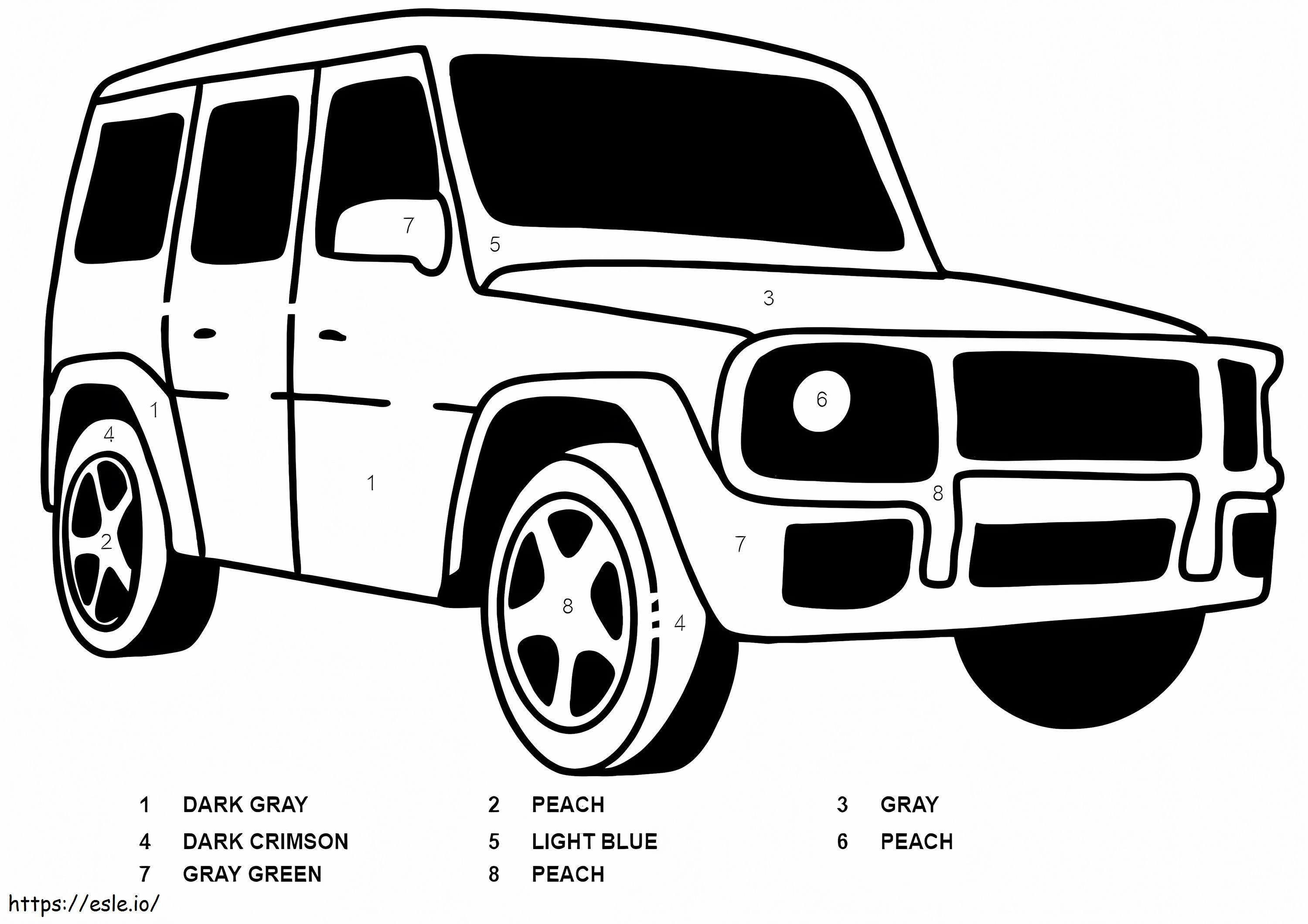 Mercedes Benz Color By Number coloring page