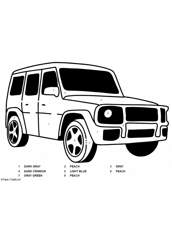 Mercedes Benz Color By Number coloring page
