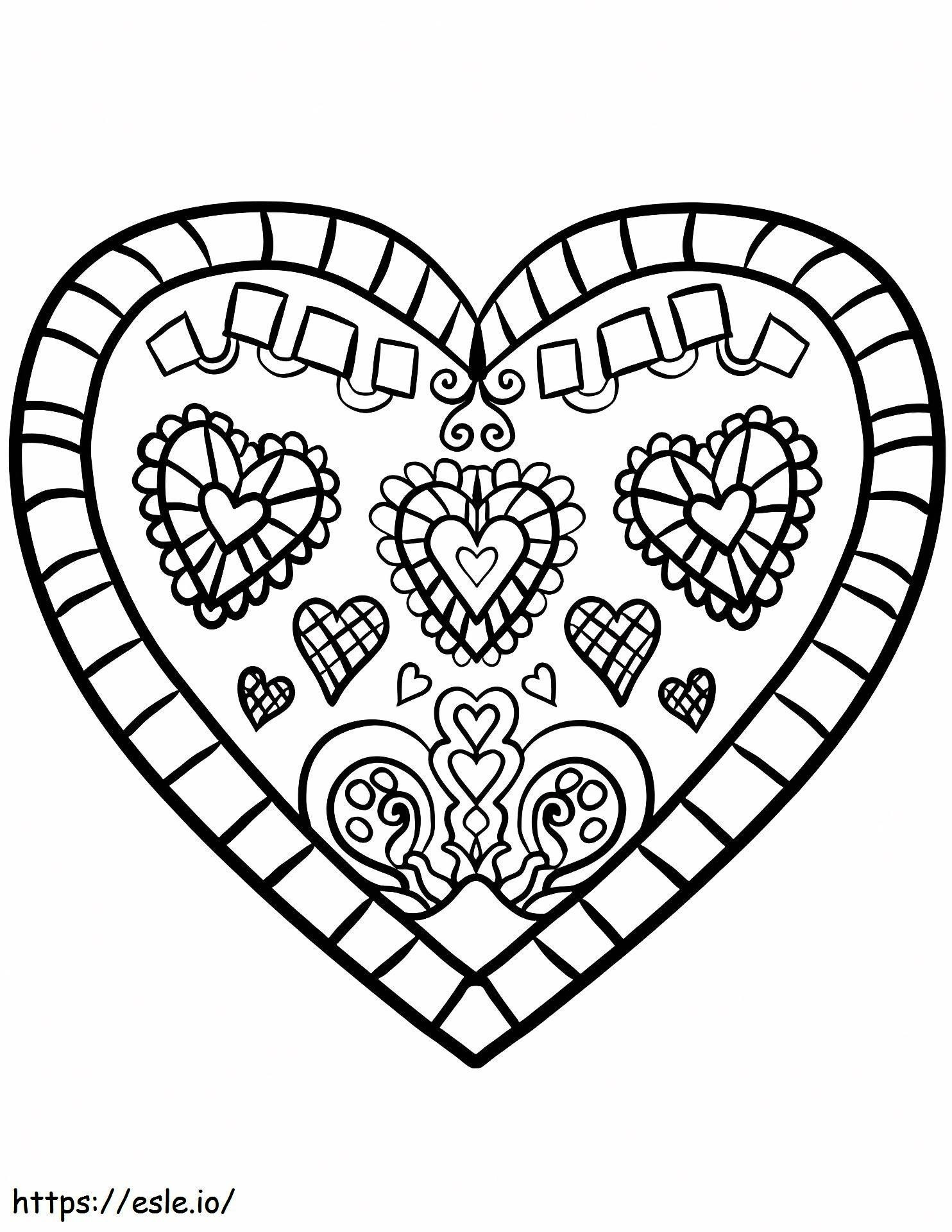 A Heart Decorated coloring page