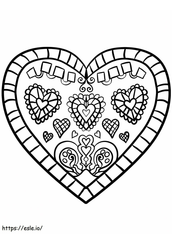 A Heart Decorated coloring page