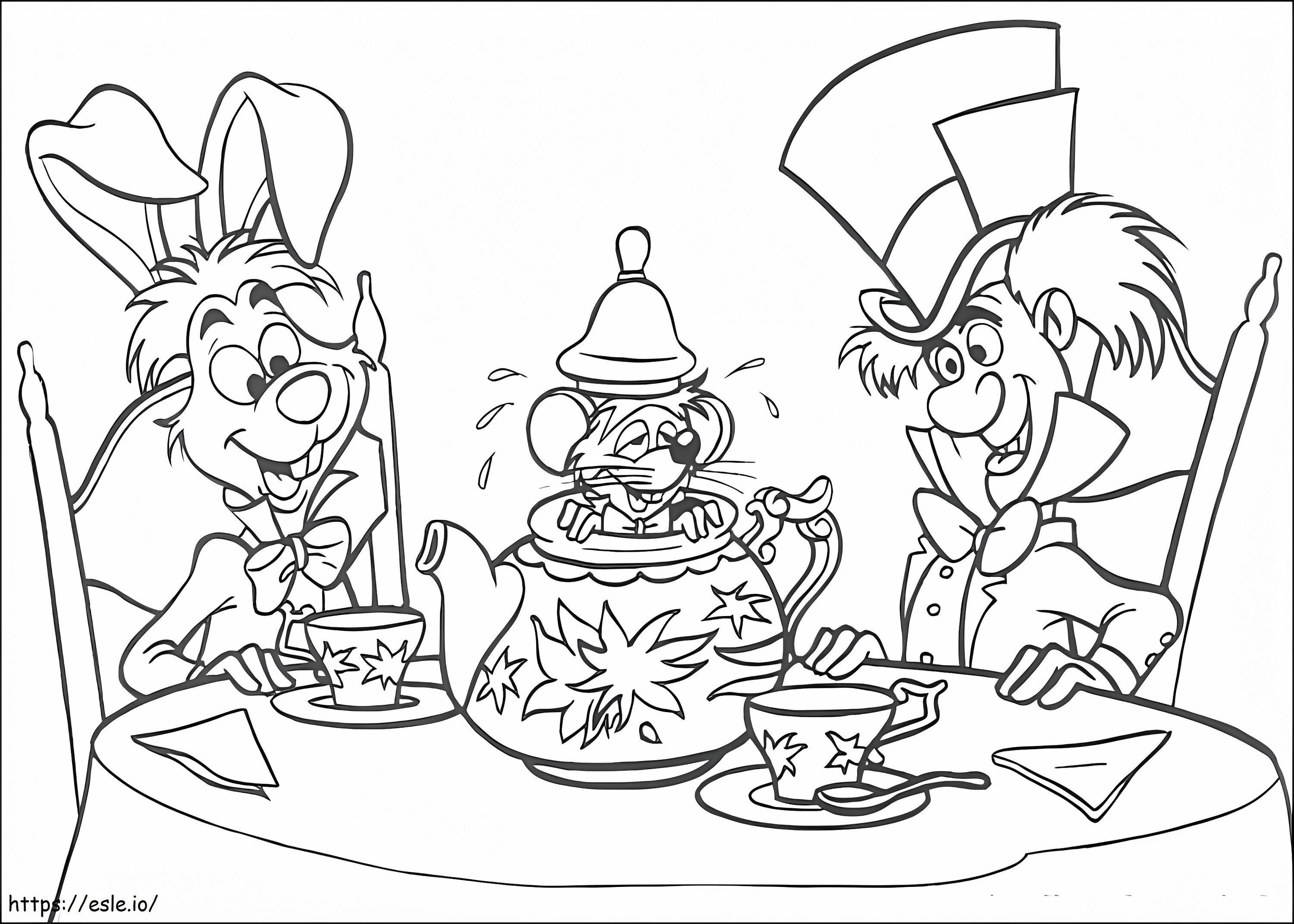 Mad Hatter March Hare And The Dormouse coloring page