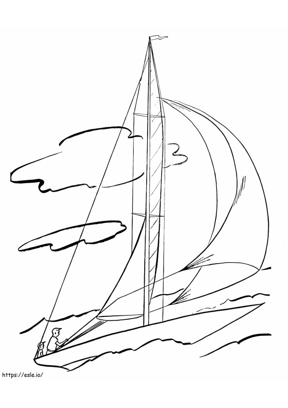 Barcă cu vele de colorat