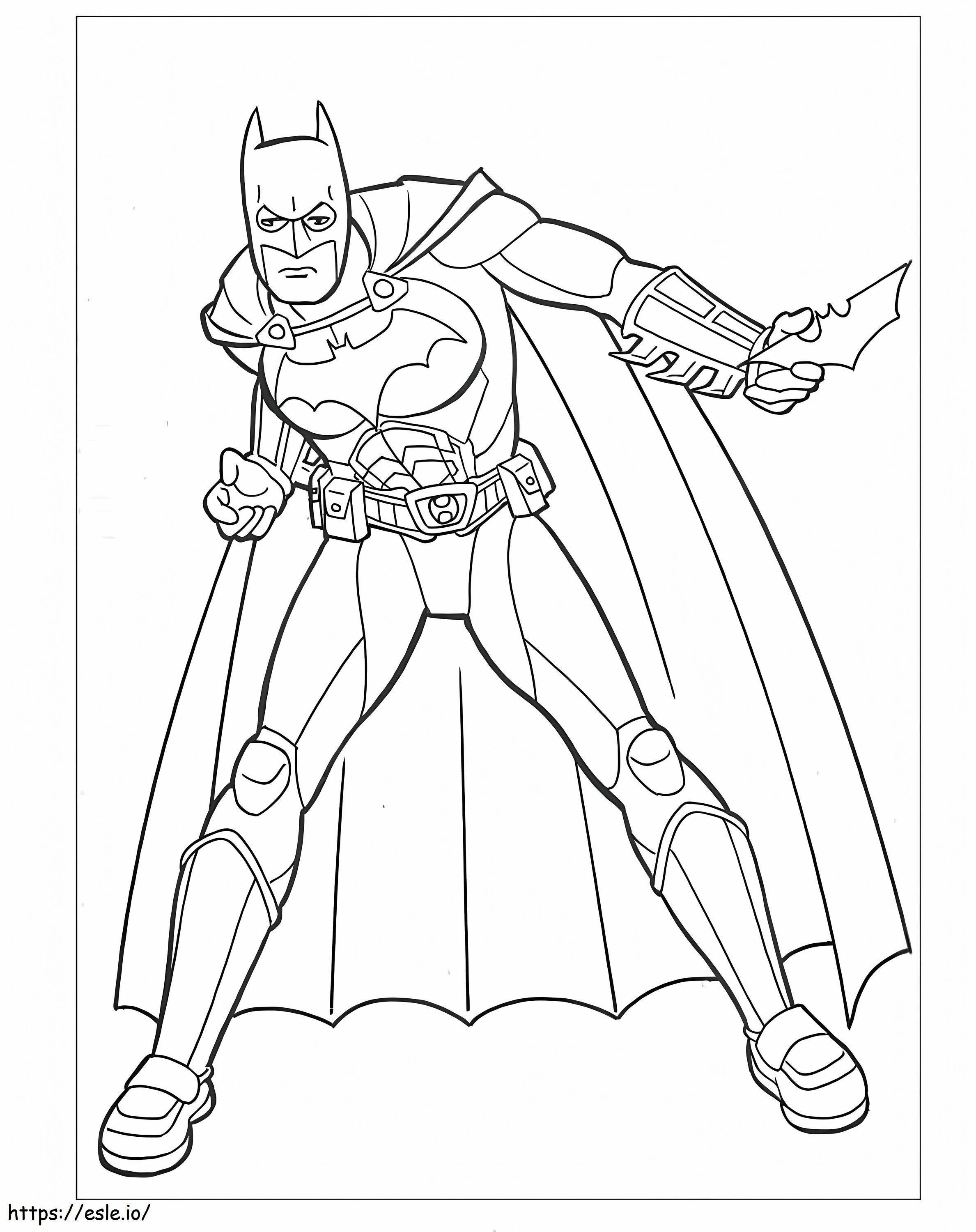 Coloriage Batman tenant une arme à feu à imprimer dessin
