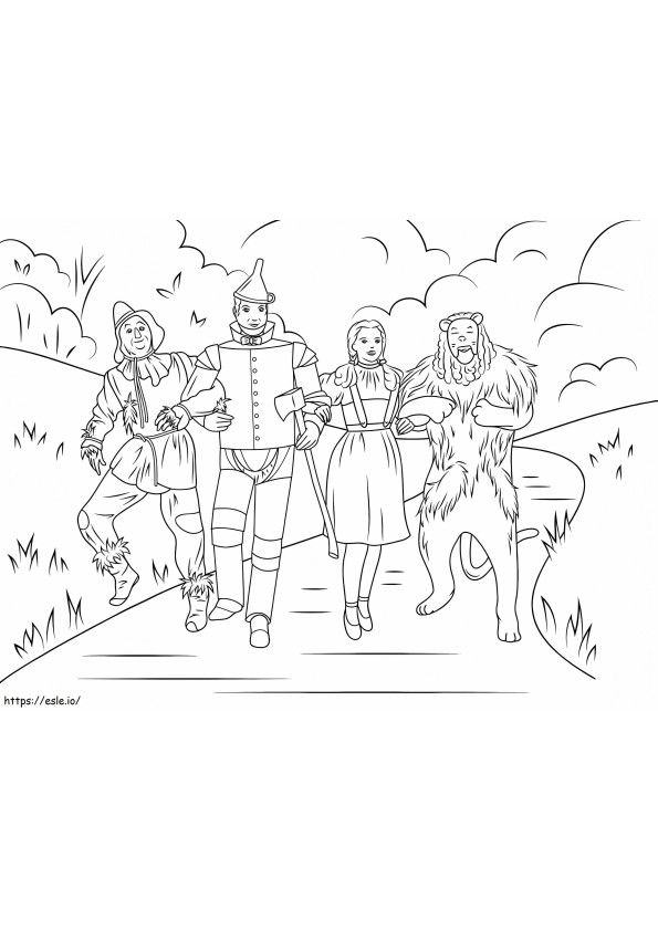 Scarecrow Tin Man Dorothy And Cowardly Lion coloring page