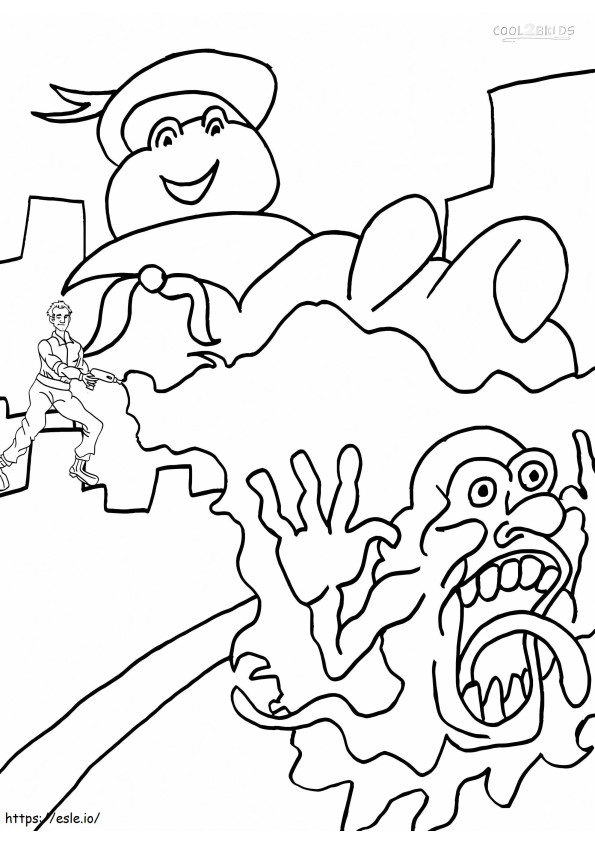 Ghostbusters Vs Ghost coloring page