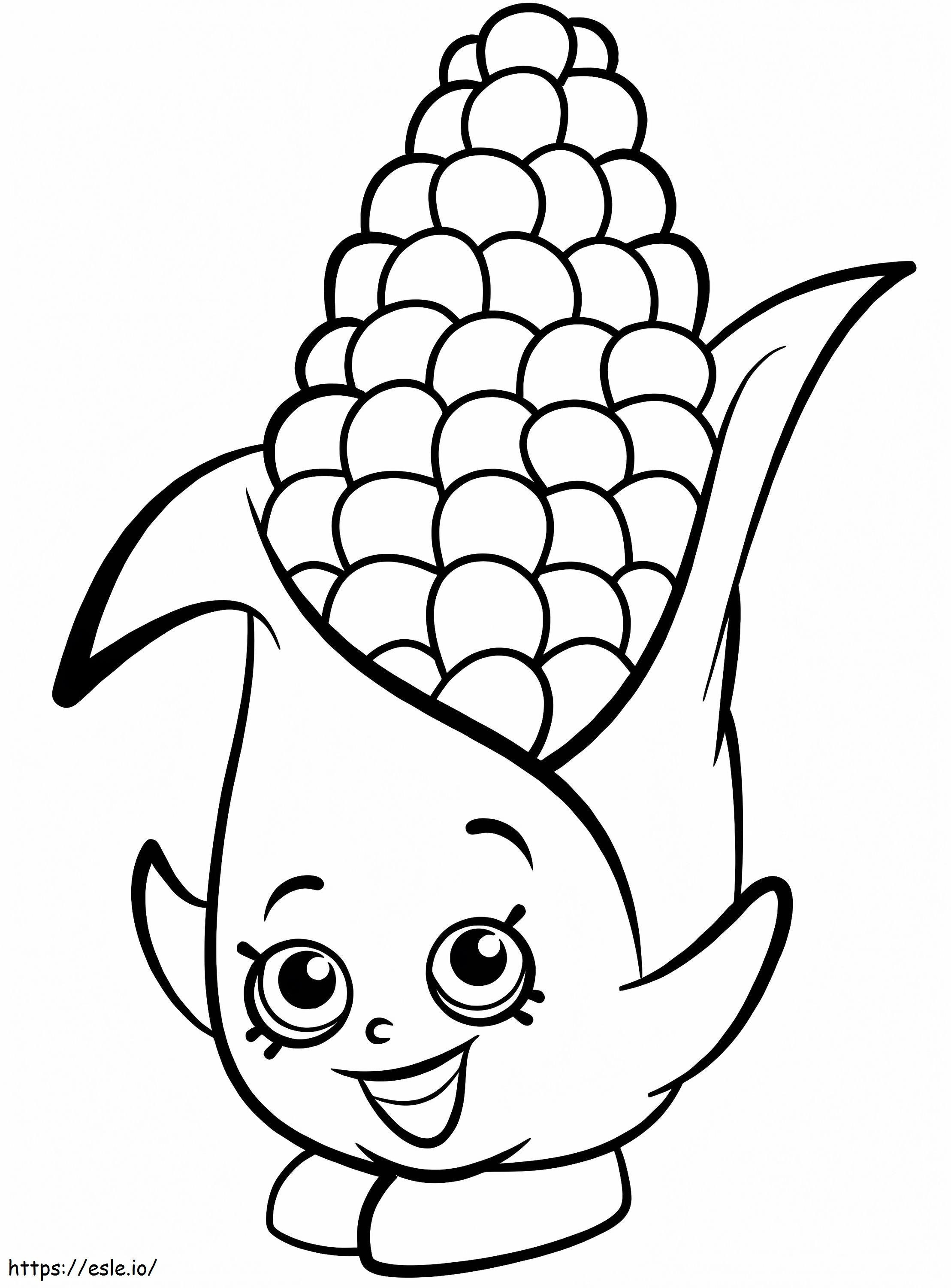 Zabawna kreskówka o kukurydzy kolorowanka