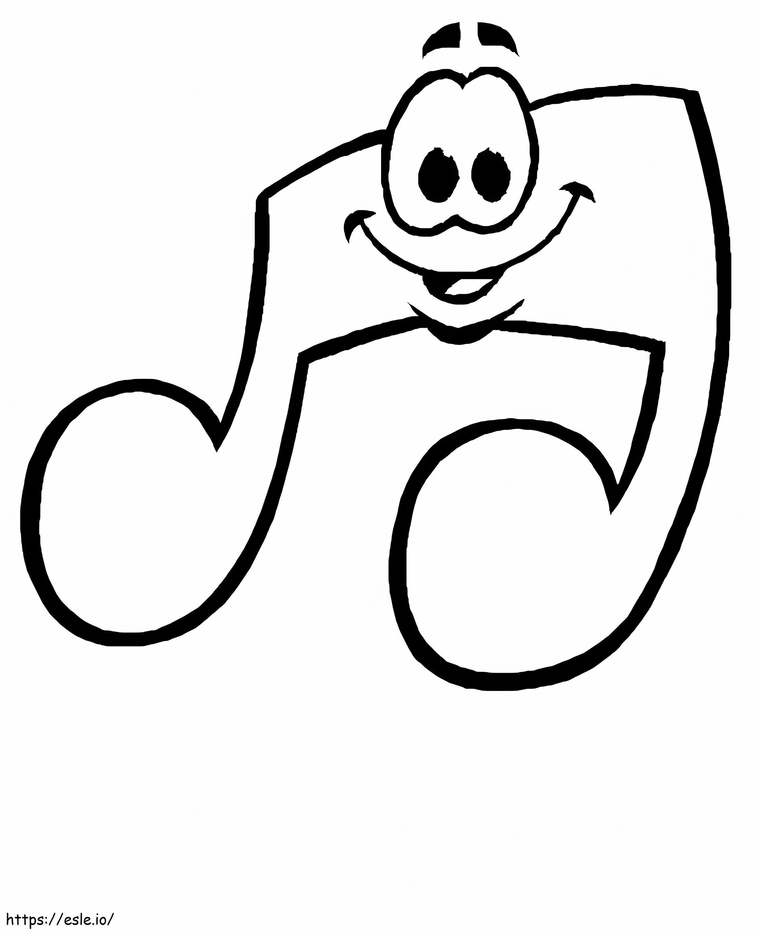 Eighth Notes Smiling coloring page