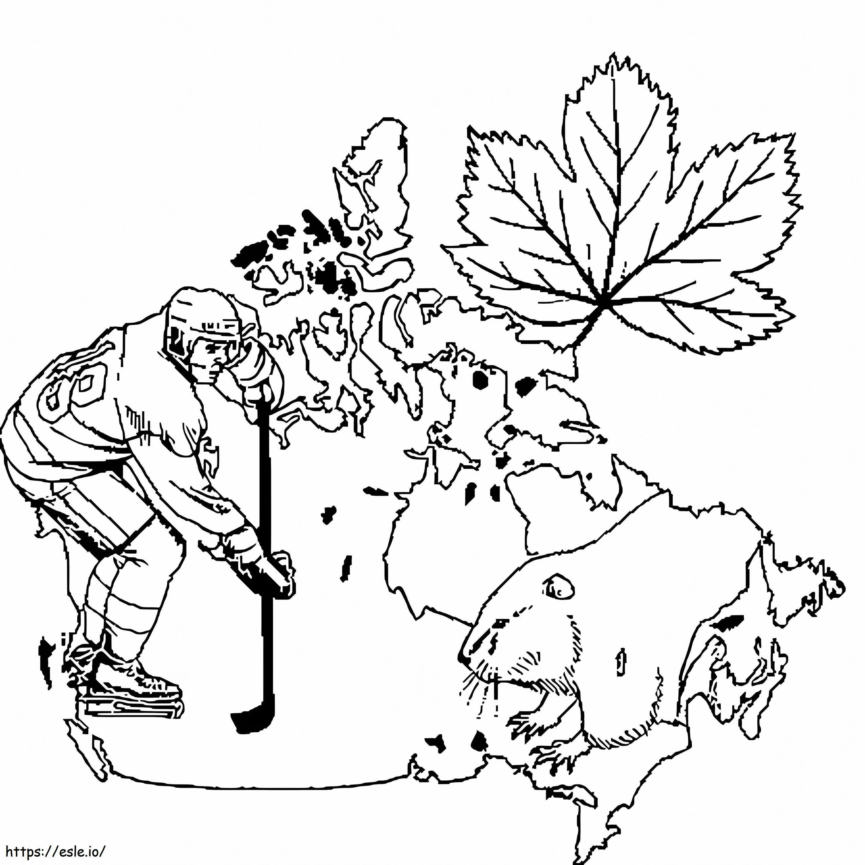 Mapa de Canadá 8 para colorear
