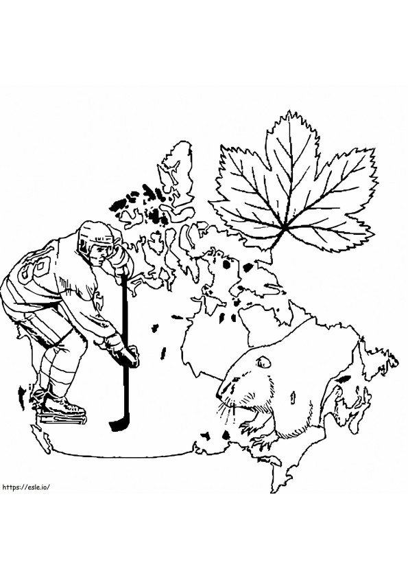 Mapa de Canadá 8 para colorear