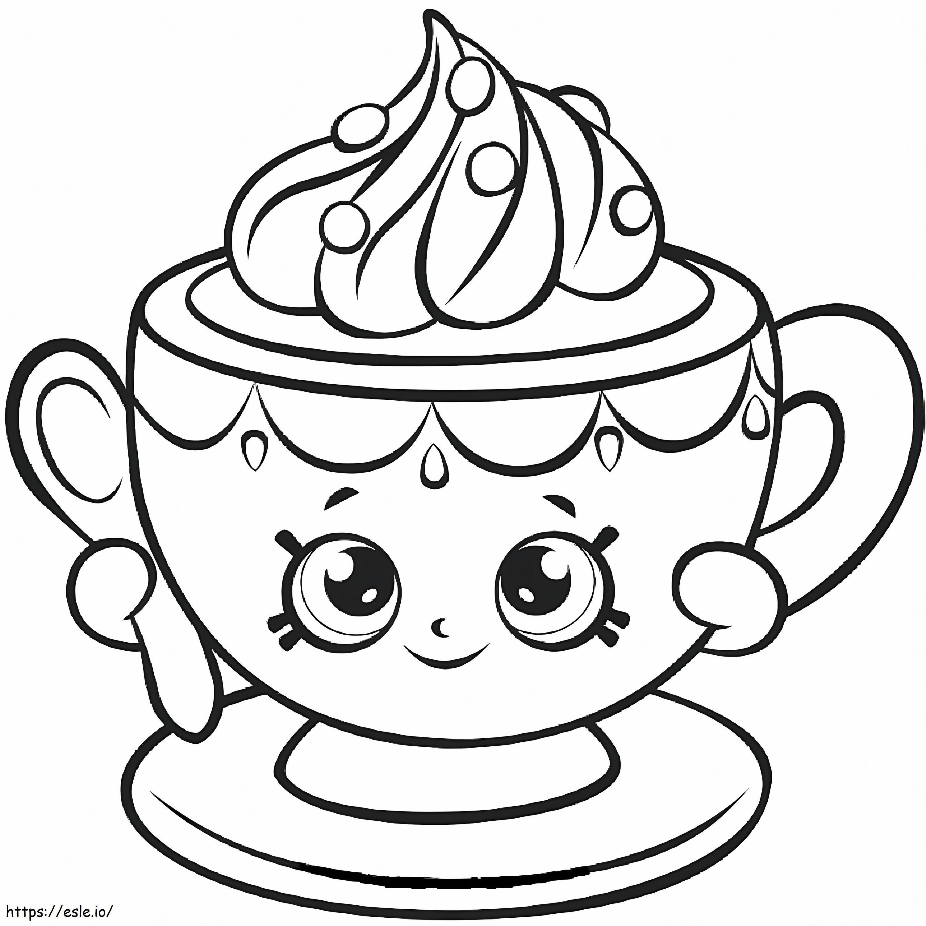 Pequeña taza de té Shopkin para colorear