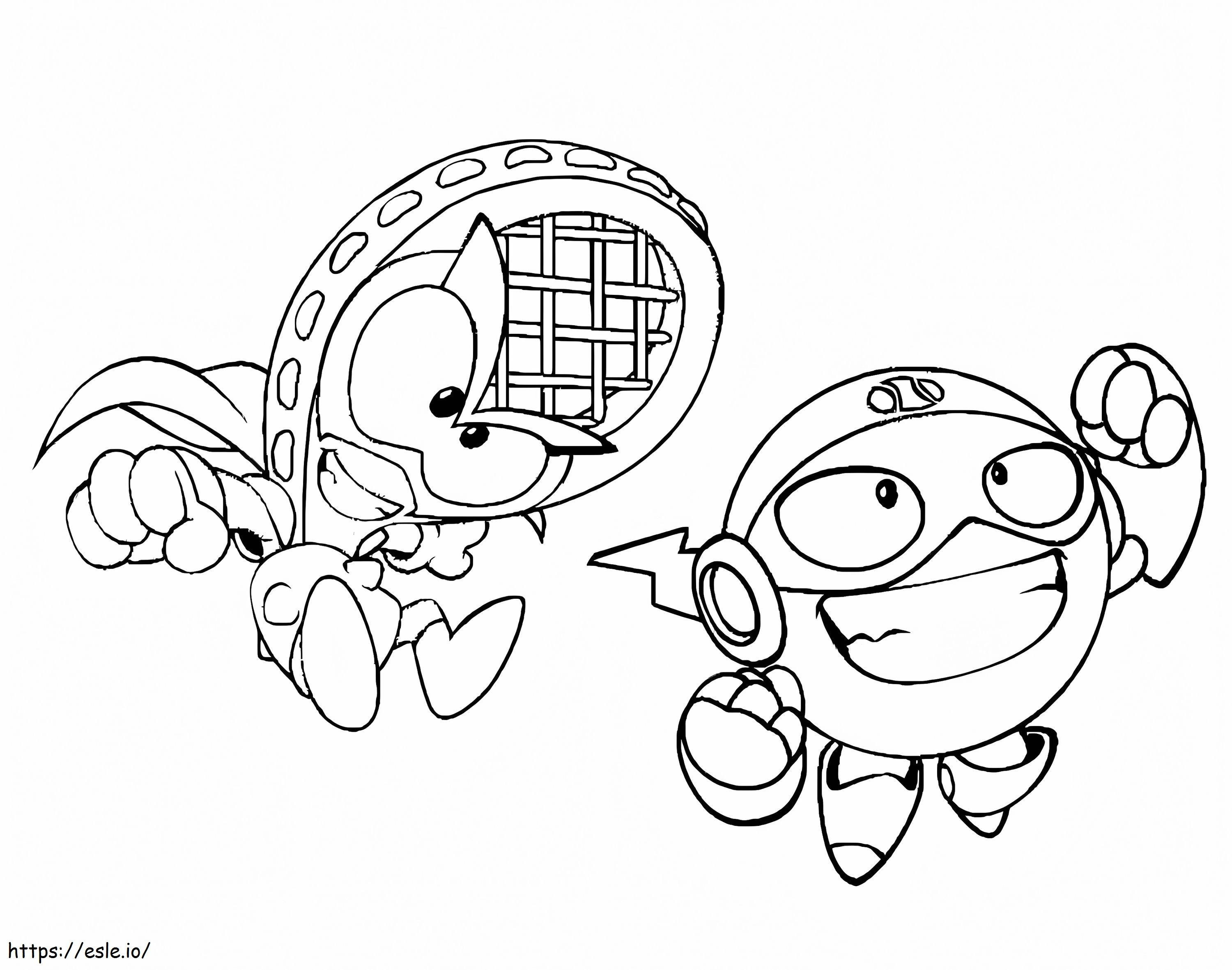 Ace And Smash Superzings coloring page