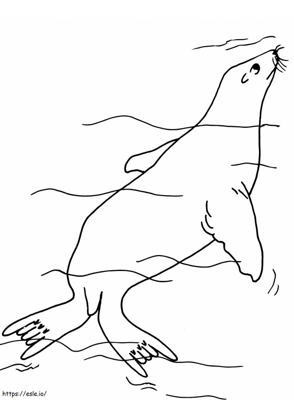 Seal Under Water coloring page