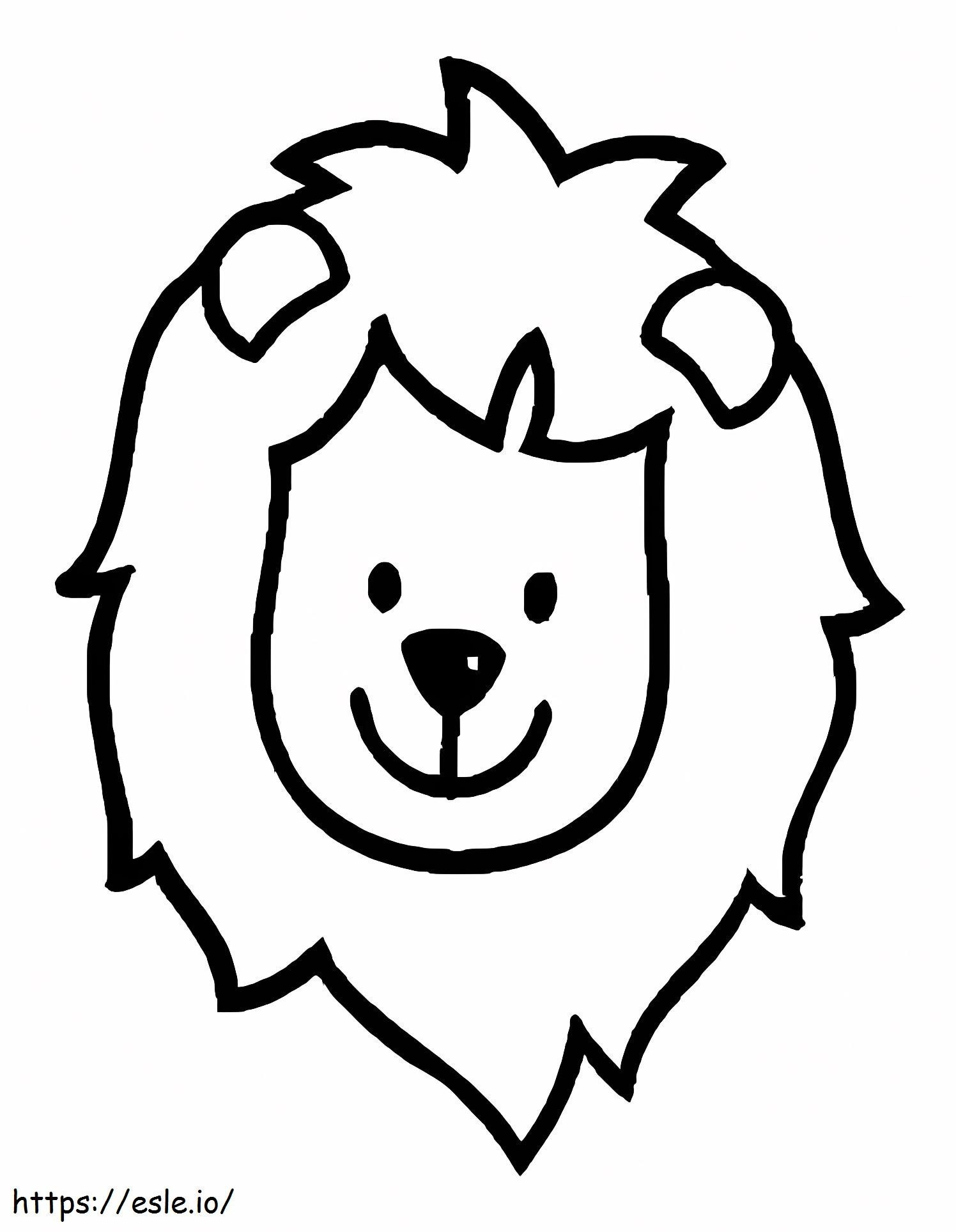 Coloriage Visage de lion pour les enfants à imprimer dessin