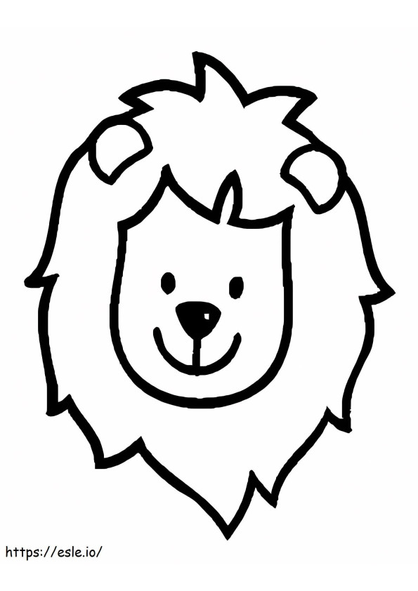 Coloriage Visage de lion pour les enfants à imprimer dessin