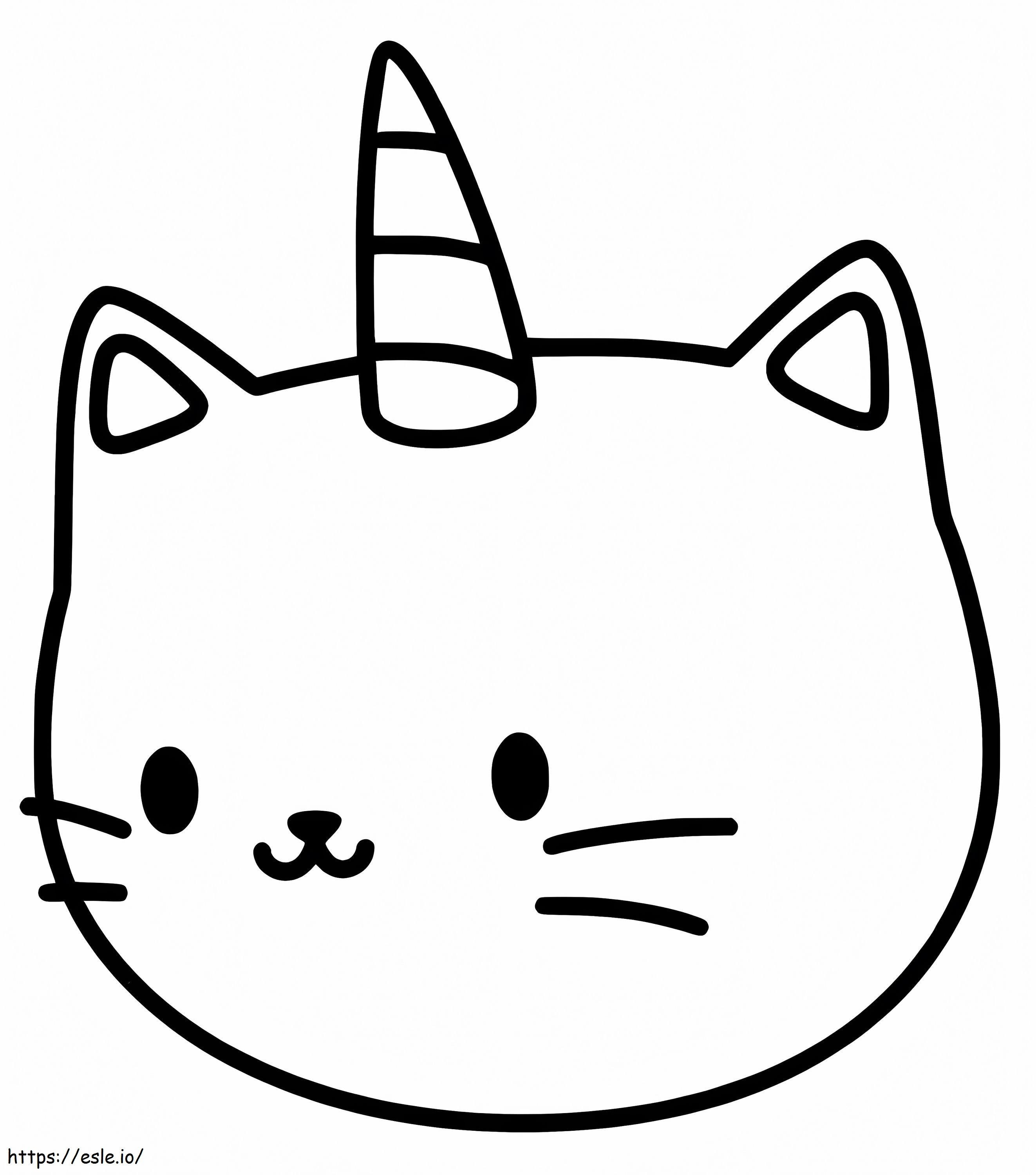 Cabeça de gato unicórnio para colorir