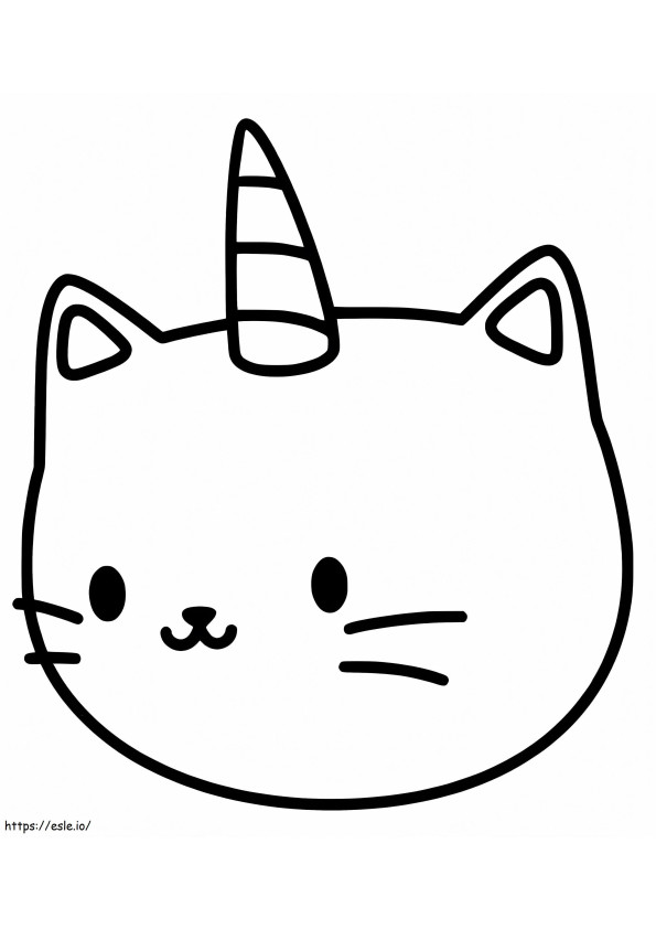 Coloriage Tête de chat licorne à imprimer dessin