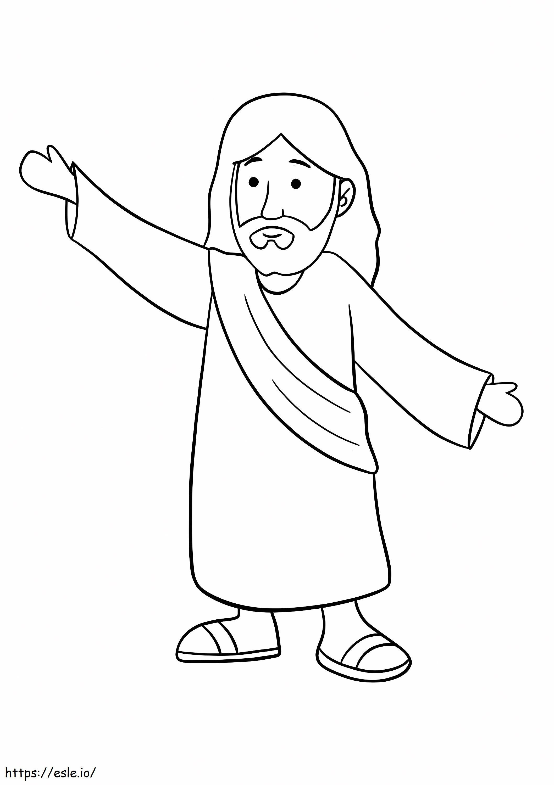 Jesus dos desenhos animados para colorir