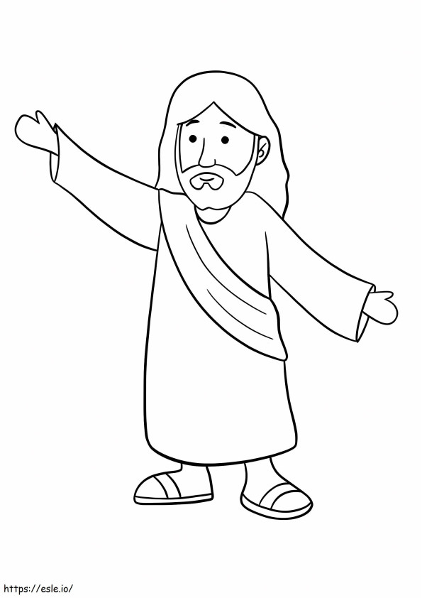 Coloriage Jésus de dessin animé à imprimer dessin