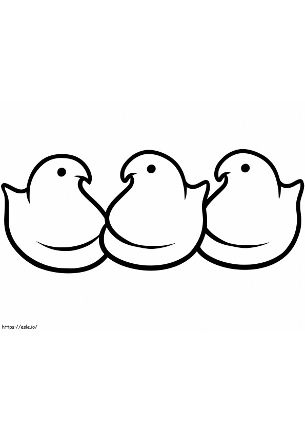 Marshmallow Peeps Chicks coloring page