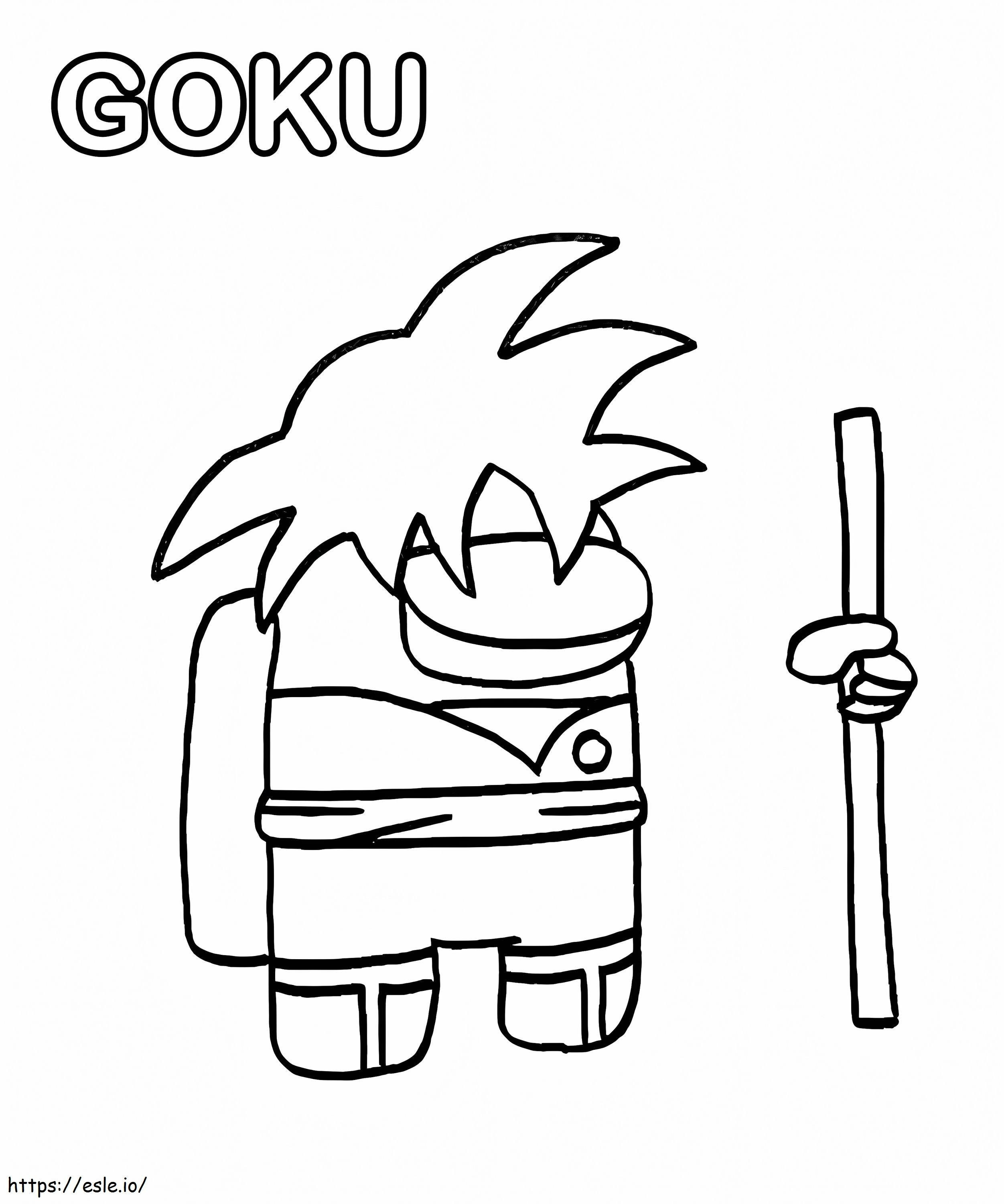 Among Us Goku coloring page