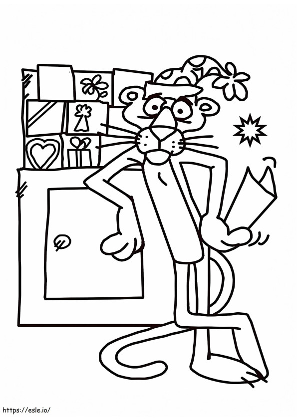Pink Panther In The Kitchen coloring page