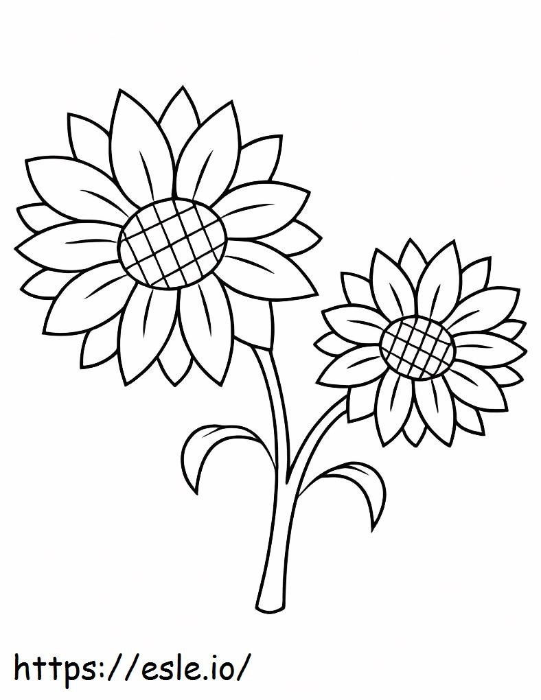 Twin Sunflower coloring page