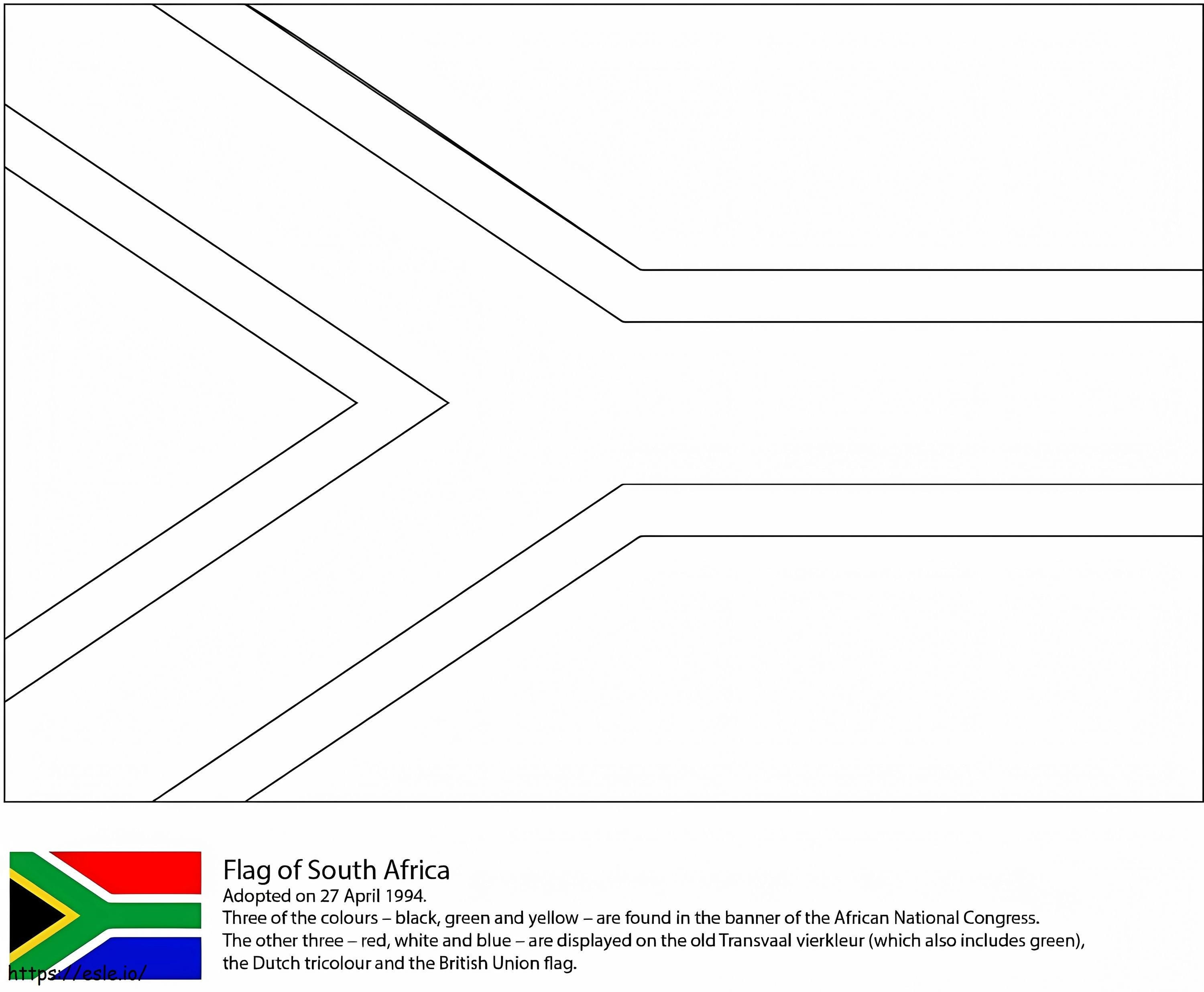 Vlag Van Zuid-Afrika kleurplaat kleurplaat