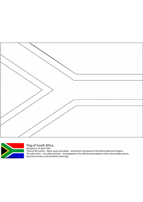 Bandeira da África do Sul para colorir